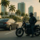 Florida lane splitting motorcycle accident scene on a Miami roadway
