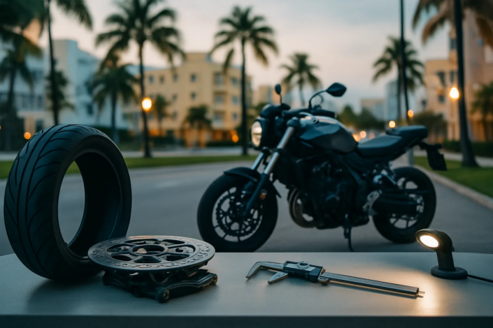 Defective motorcycle part inspection for a Miami defective motorcycle accident claim