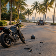 Scene evidence that may help identify a driver after a Miami motorcycle hit-and-run